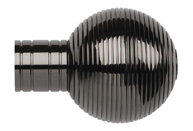 50mm Galleria Metals Black Nickel Ribbed Ball Finial