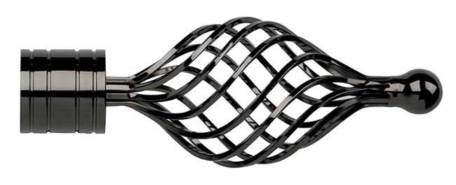 50mm Galleria Metals Black Nickel Twisted Cage Finial