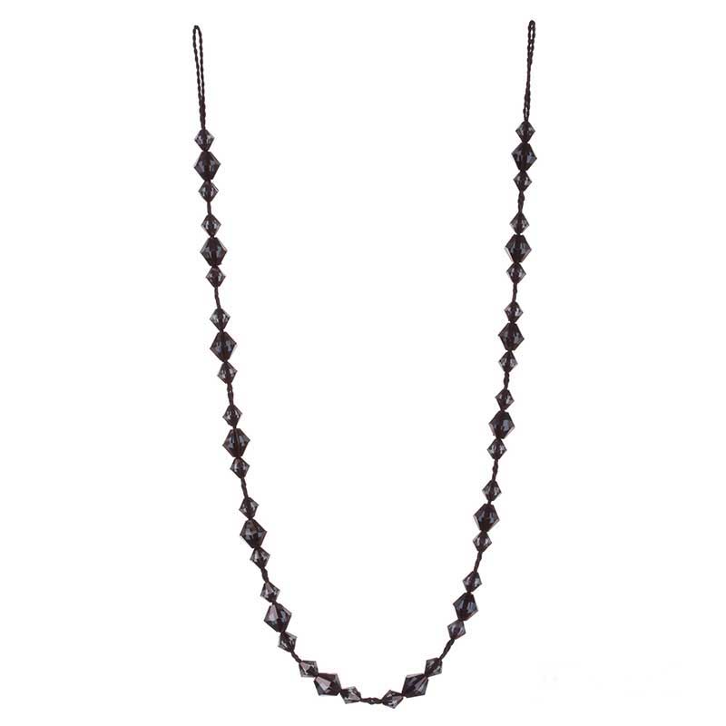 Gem Beaded Tieback - Black