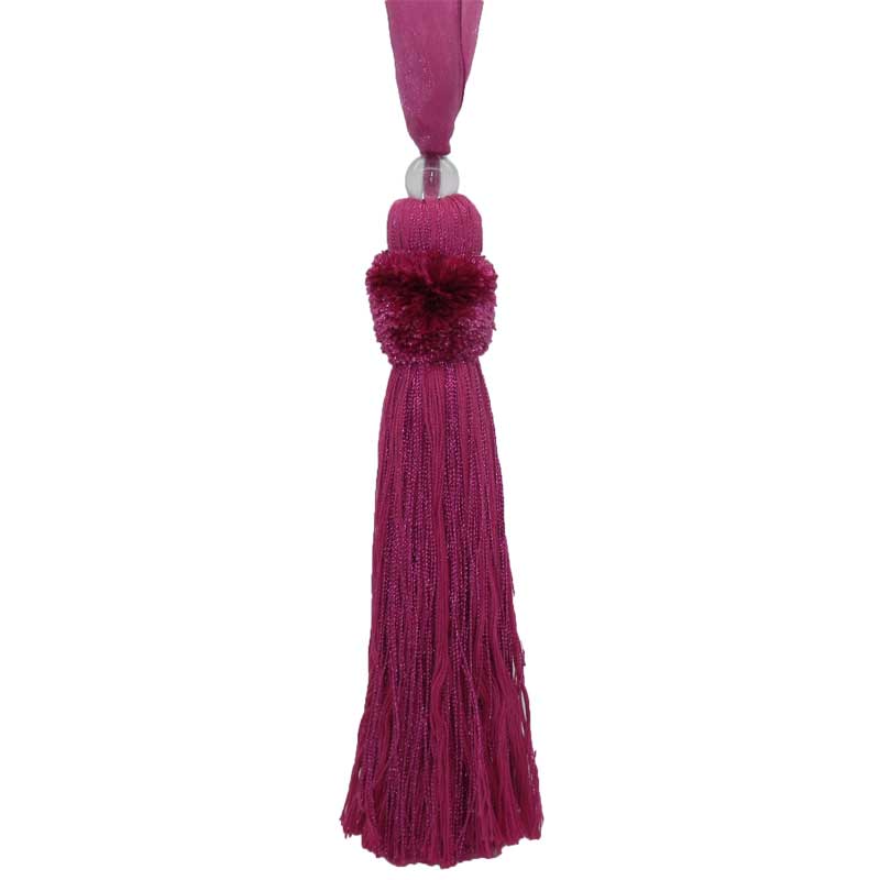 Lou Lou Ribbon Tassel Tieback - Cerise