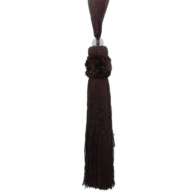 Lou Lou Ribbon Tassel Tieback - Chocolate