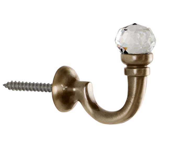 Neo Spun Brass Clear Faceted Ball Tassel Hook (pair)