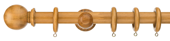 Swish Naturals 35mm Wood Curtain Poles 150cm Aged Oak Ball