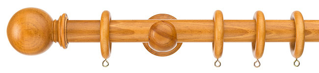 Swish Naturals 35mm Wood Curtain Poles 300cm Antique Pine Ba