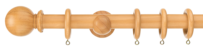 Swish Naturals 35mm Wood Curtain Poles 240cm Natural Oak Bal