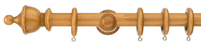 Swish Naturals 35mm Wood Curtain Poles 360cm Aged Oak Urn