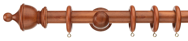 Swish Naturals 35mm Wood Curtain Poles 300cm Chestnut Urn