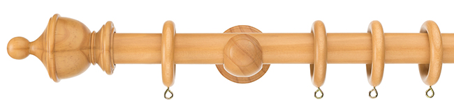 Swish Naturals 35mm Wood Curtain Poles 240cm Natural Oak Urn