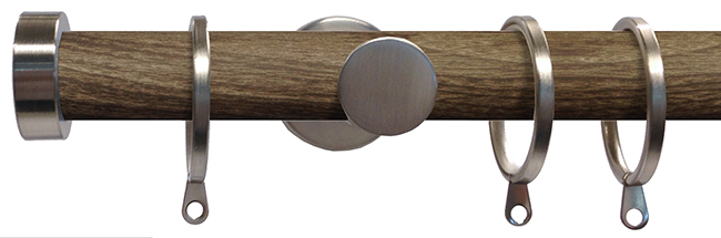 Swish 28mm Soho Curtain Pole 360cm Minx, Satin Steel