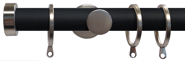 Swish 28mm Soho Curtain Pole 150cm Vamp, Satin Steel