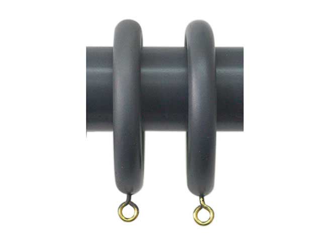Shore Curtain Rings for 35mm Pole Set - Charcoal - Pack of 6