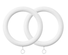 Shore Curtain Rings for 35mm Pole Set - White - Pack of 6