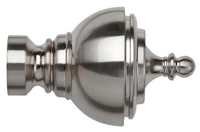 Speedy 28mm Poles Apart Vienna Finials Satin Silver