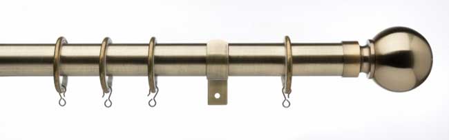 Universal 25/28mm Ball Pole Set 180-320cm Antique Brass