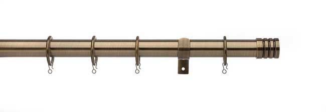 Universal 25/28mm Stud Pole Set 120-200cm Antique Brass