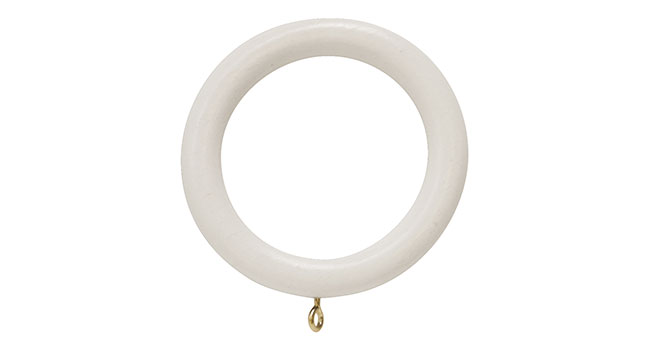 White Rolls Woodline 50mm Wooden Curtain Rings 4 Pack