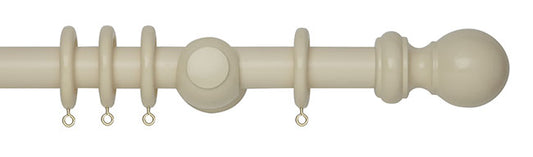 28mm Woodline Wood Curtain Pole 150cm Cream