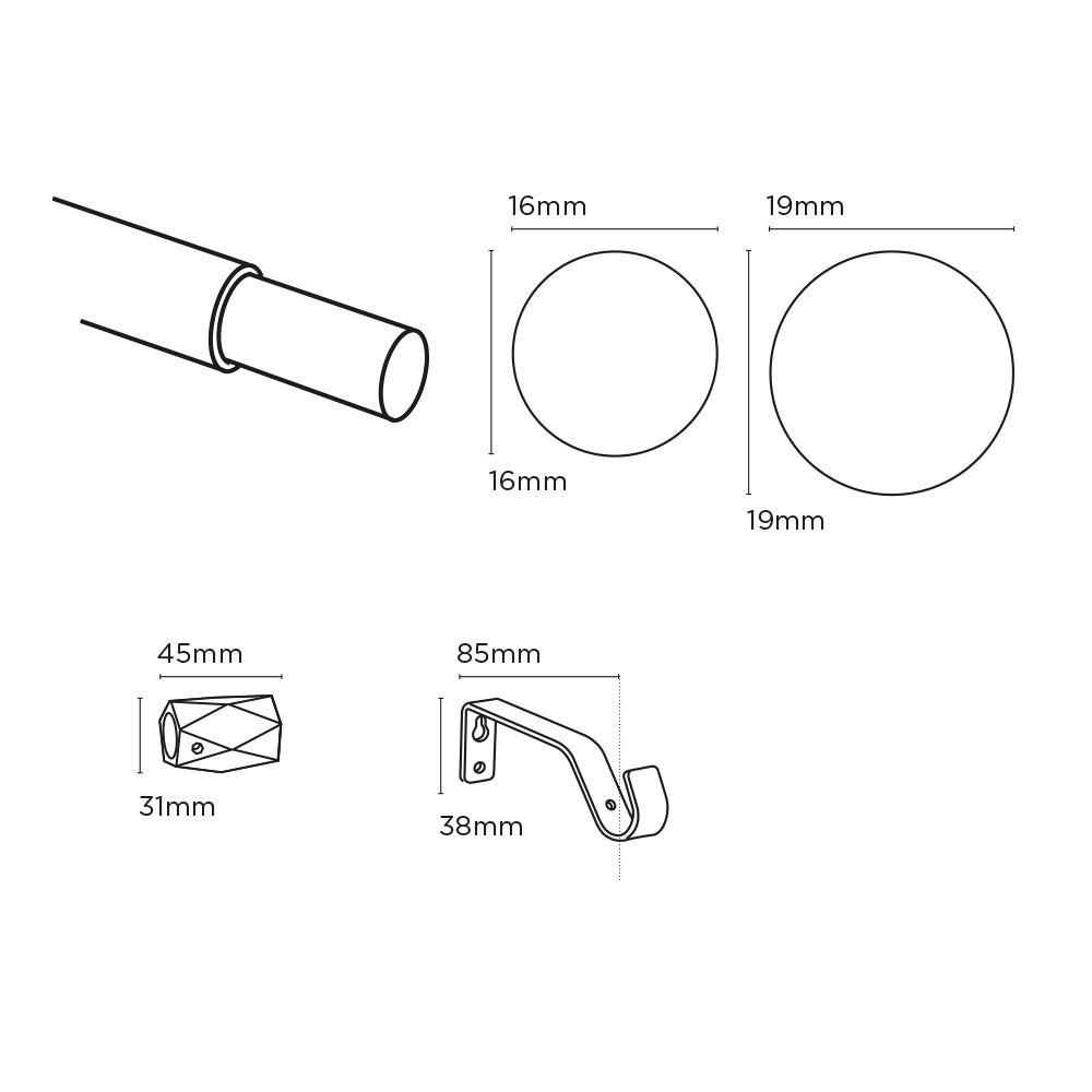 Speedy 16/19mm 210-360cm Tetra Eyelet Pole set Gold