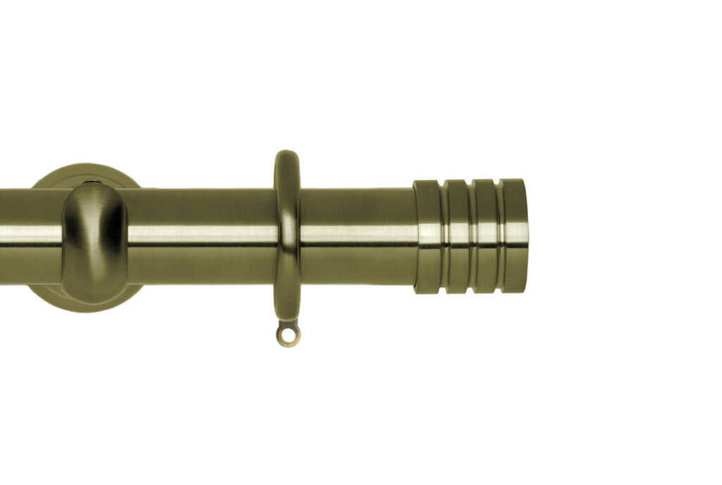 28mm Neo Stud Spun Brass Curtain Pole 300cm