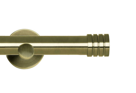 28mm Neo Stud Spun Brass Eyelet Curtain Pole 360cm Cyl
