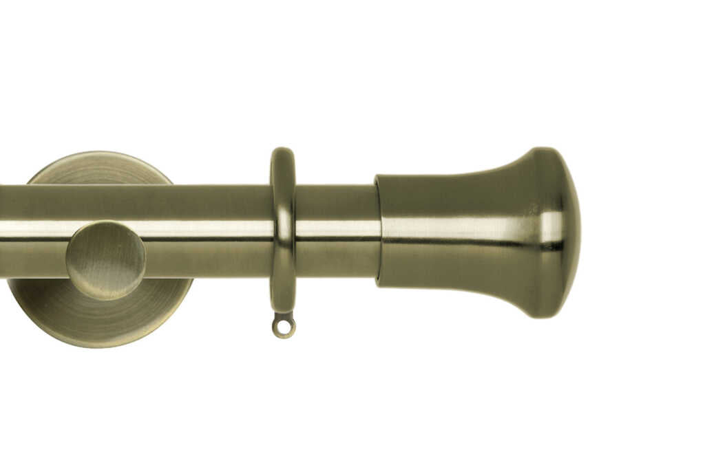 28mm Neo Trumpet Spun Brass Curtain Pole 360cm Cyl