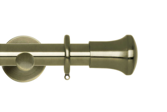 28mm Neo Trumpet Spun Brass Curtain Pole 360cm Cyl