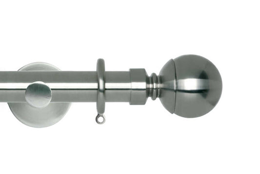 28mm Neo Ball Stainless Steel Curtain Pole 360cm Cyl