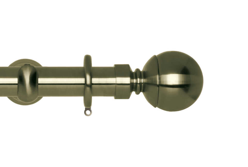 28mm Neo Ball Spun Brass Curtain Pole 300cm