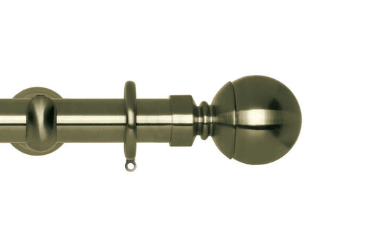 28mm Neo Ball Spun Brass Curtain Pole 240cm