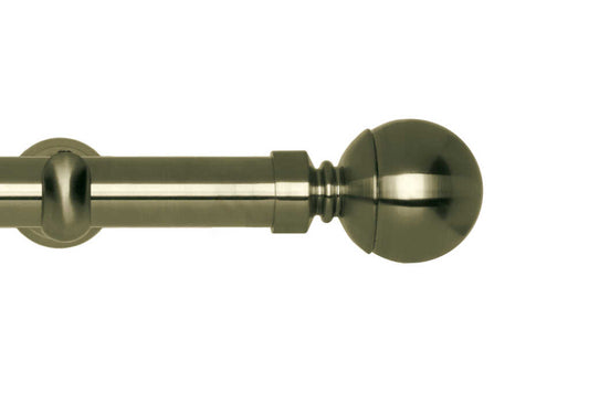28mm Neo Ball Spun Brass Eyelet Curtain Pole 120cm