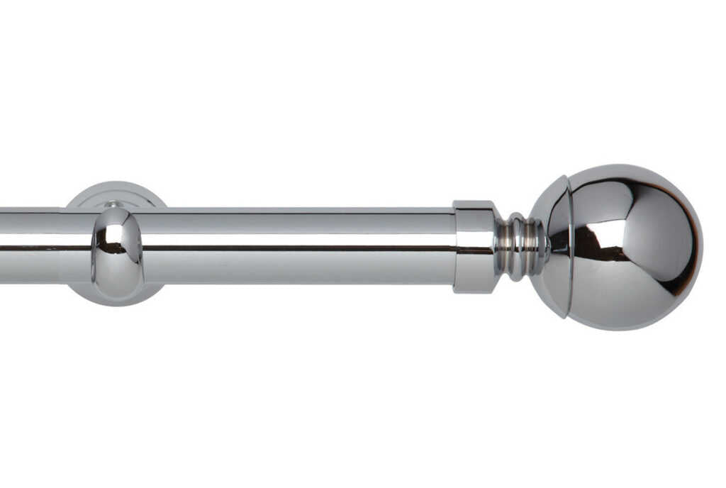 28mm Neo Ball Chrome Eyelet Curtain Pole 300cm