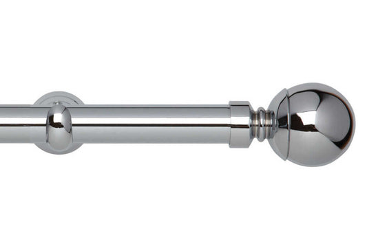 28mm Neo Ball Chrome Eyelet Curtain Pole 360cm