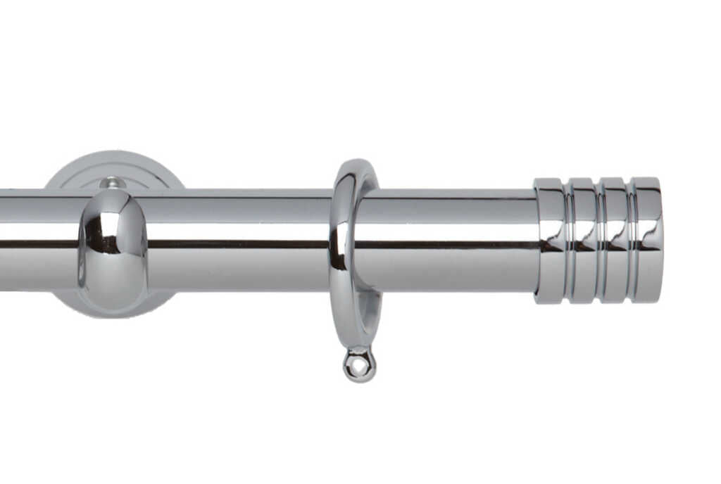 28mm Neo Stud Chrome Curtain Pole 360cm
