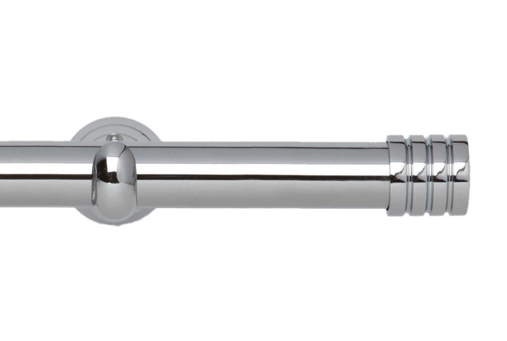 28mm Neo Stud Chrome Eyelet Curtain Pole 180cm