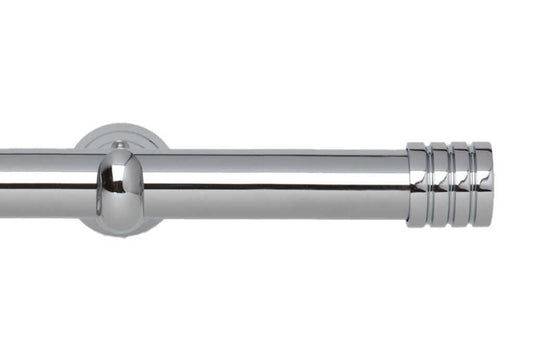 28mm Neo Stud Chrome Eyelet Curtain Pole 180cm
