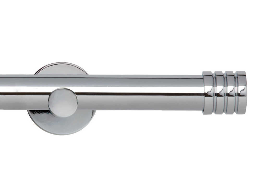 28mm Neo Stud Chrome Eyelet Curtain Pole 180cm Cyl