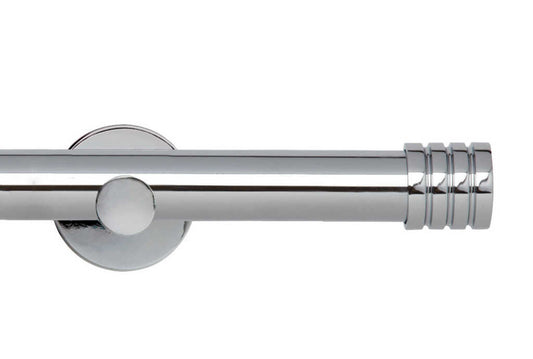 28mm Neo Stud Chrome Eyelet Curtain Pole 360cm Cyl