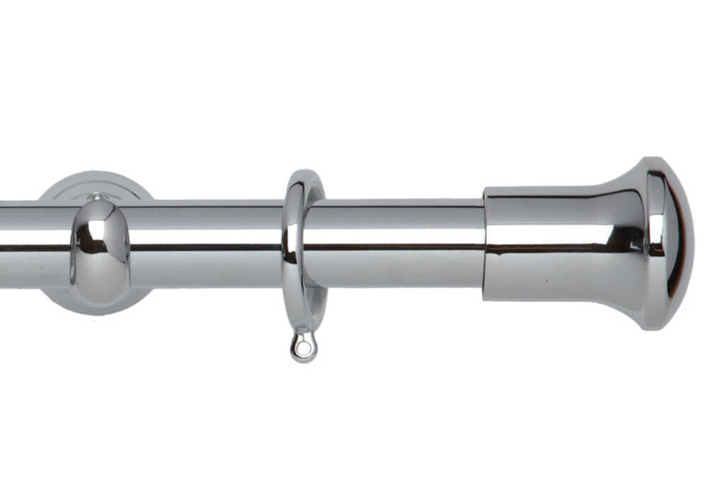 28mm Neo Trumpet Chrome Curtain Pole 300cm