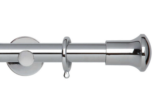 28mm Neo Trumpet Chrome Curtain Pole 360cm Cyl