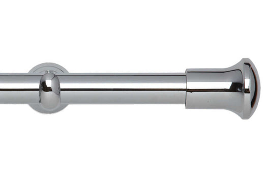 28mm Neo Trumpet Chrome Eyelet Curtain Pole 360cm
