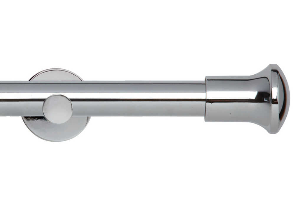 28mm Neo Trumpet Chrome Eyelet Curtain Pole 360cm Cyl