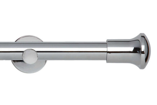 28mm Neo Trumpet Chrome Eyelet Curtain Pole 360cm Cyl