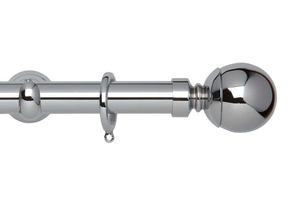28mm Neo Ball Chrome Curtain Pole 180cm