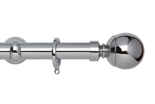 28mm Neo Ball Chrome Curtain Pole 120cm