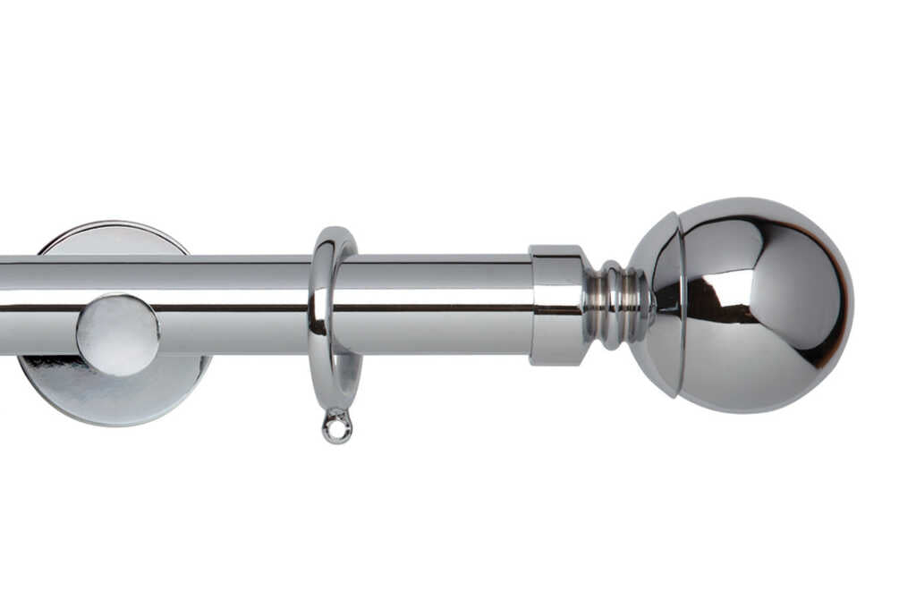 28mm Neo Ball Chrome Curtain Pole 180cm Cyl