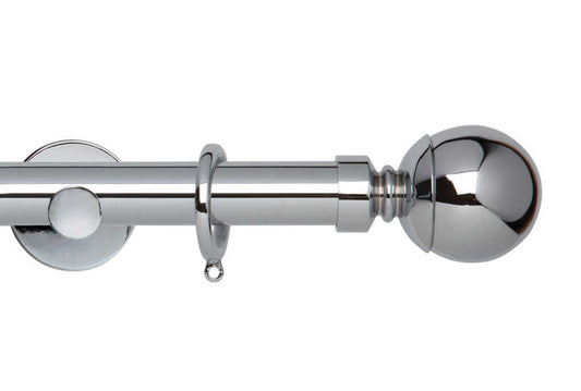 28mm Neo Ball Chrome Curtain Pole 120cm Cyl