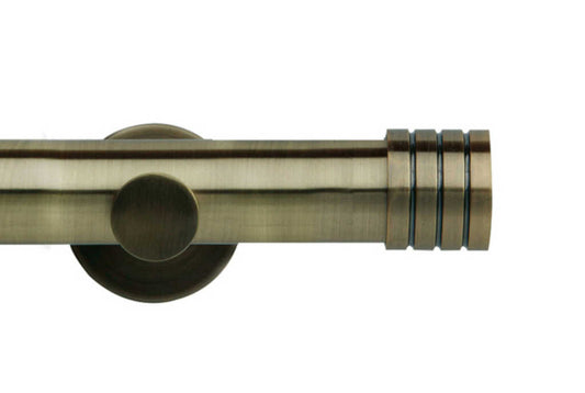 35mm Neo Stud Spun Brass Eyelet Curtain Pole 360cm