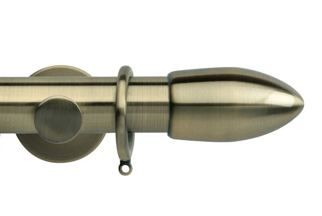 35mm Neo Bullet Spun Brass Curtain Pole 360cm