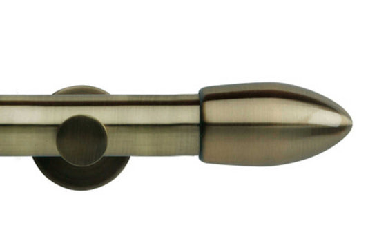 35mm Neo Bullet Spun Brass Eyelet Curtain Pole 240cm