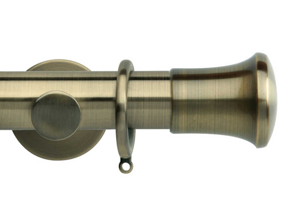 35mm Neo Trumpet Spun Brass Curtain Pole 120cm